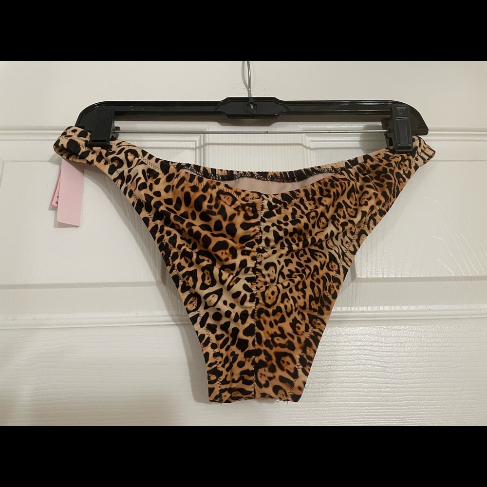 NWT Victoria Secret Swim Scrunch Butt Leopard Cheeky Waist Bikini Bottom SZ XL